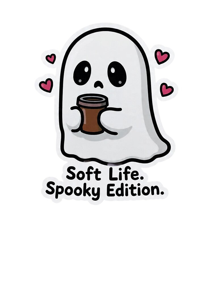 Soft Life Spooky Edition Ghost Coffee Cute Funny Design by BooDesignStudio Unisex