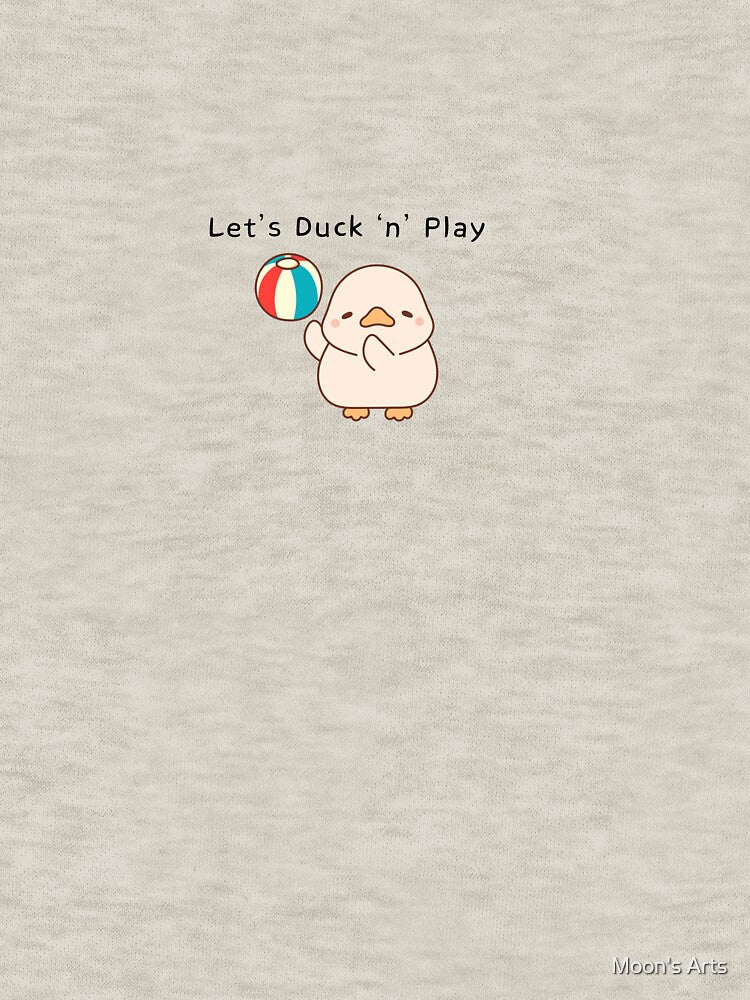 Kawaii Duck Playing with Ball — Cute “Let’s Duck n Play” Cartoon by Moon's Arts