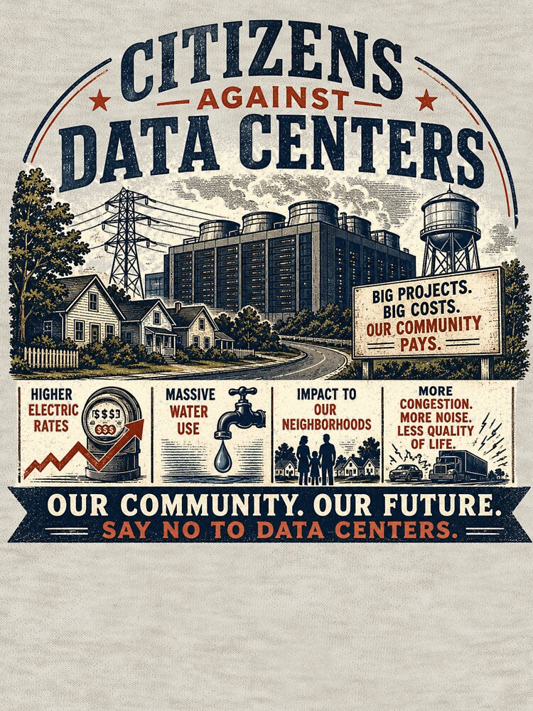 Citizens Against Data Centers - Political Meme by The Masked Designer Unisex