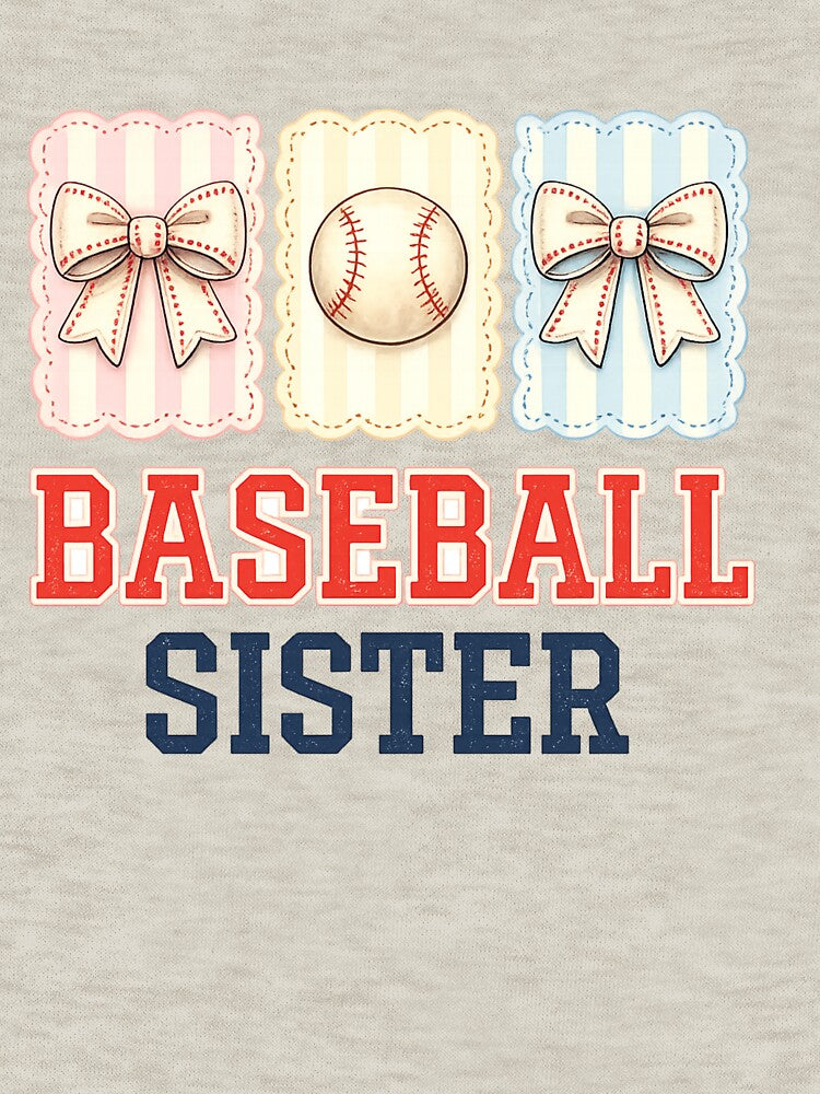 Baseball Sister Baseball Sister Game Day  Vintage Coquette Bow Baseball Family Sports Fan Clipart by Azulinyo