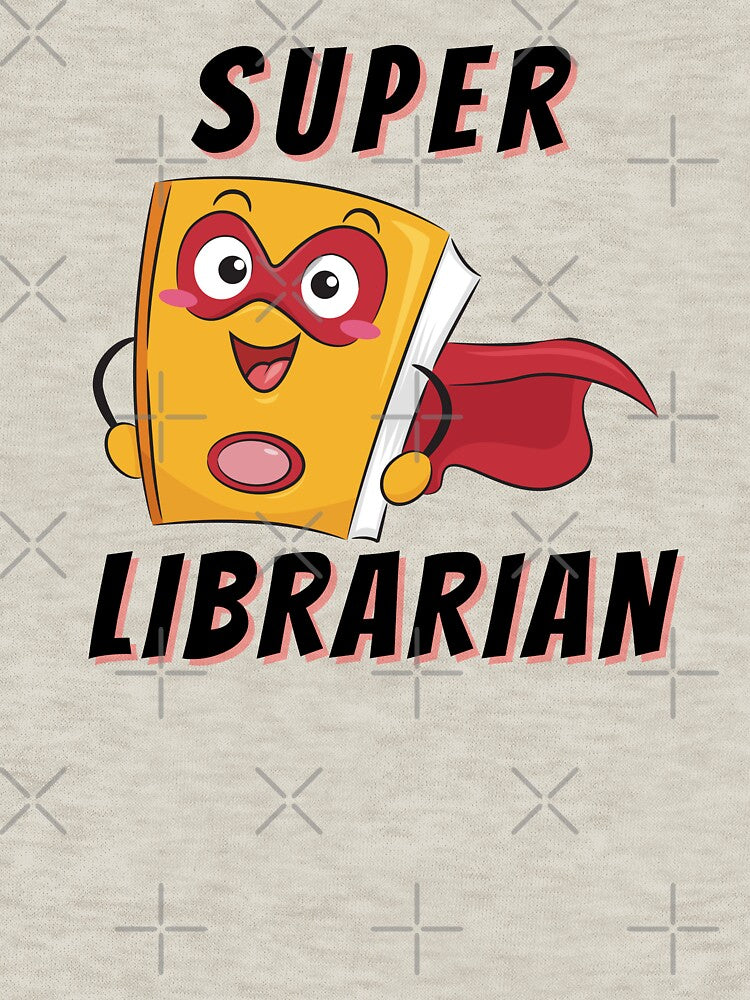Super Librarian with Mask (Black Text) - Book Lovers with Superhero Cape by CaitU