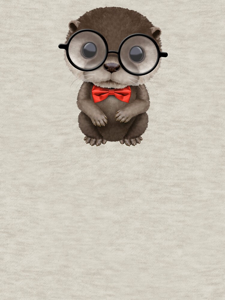 Cute Otter Wearing Glasses and Bow Tie by JeffBartels