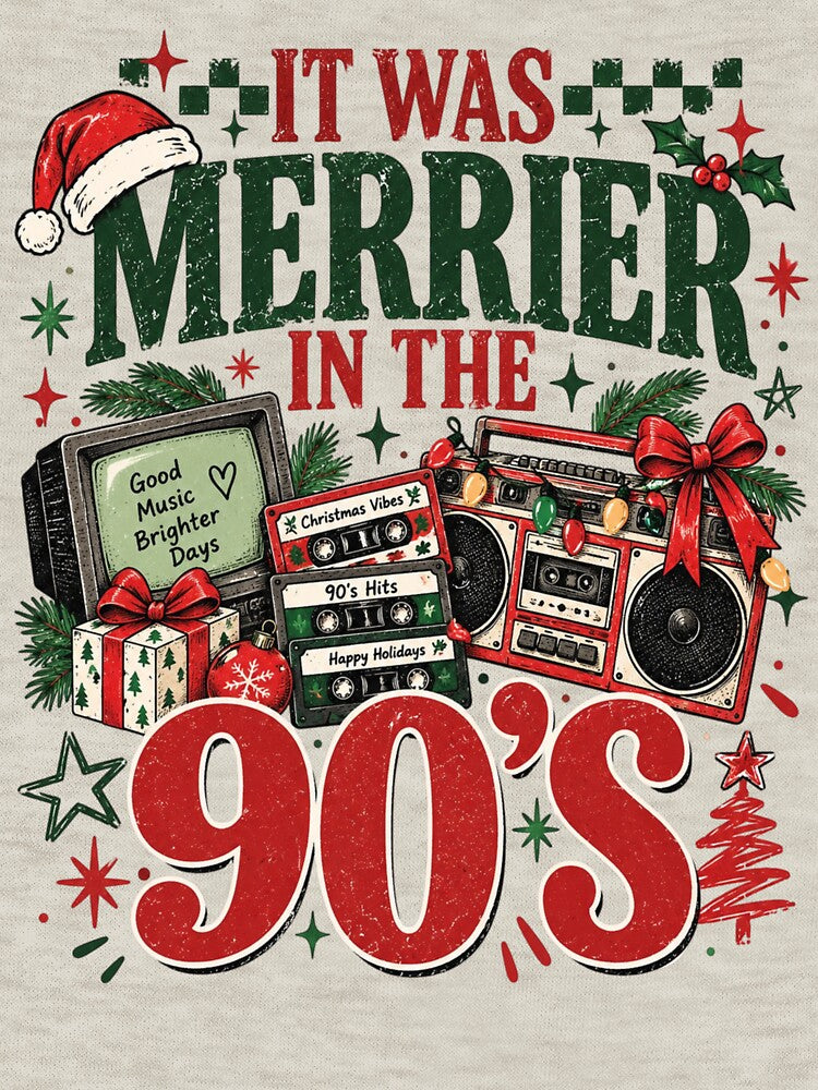 It Was Merrier in the 90s, Retro Christmas VHS Cassette, Vintage Holiday Nostalgia, 90s Christmas Aesthetic, Throwback Xmas Gift by Quiajia