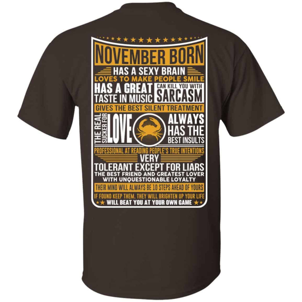 November Born Has A Sexy Brain Loves To Make People Smile s, , Tank Unisex