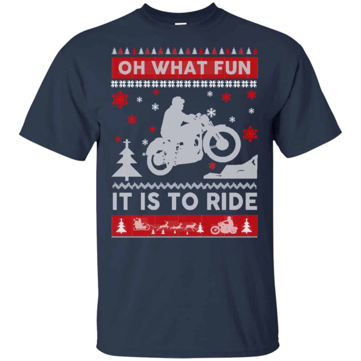 Motorcycle Sweater Christmas Oh What Fun It Is To Ride s, , Sweater Unisex