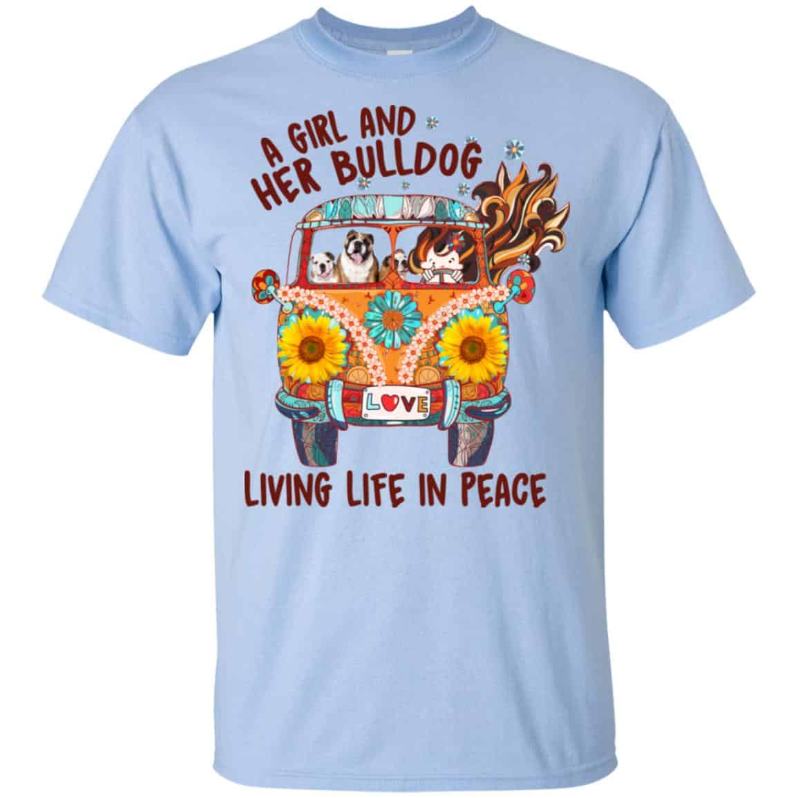 A Girl And Her Bulldog Living Life In Peace s, , Tank Unisex