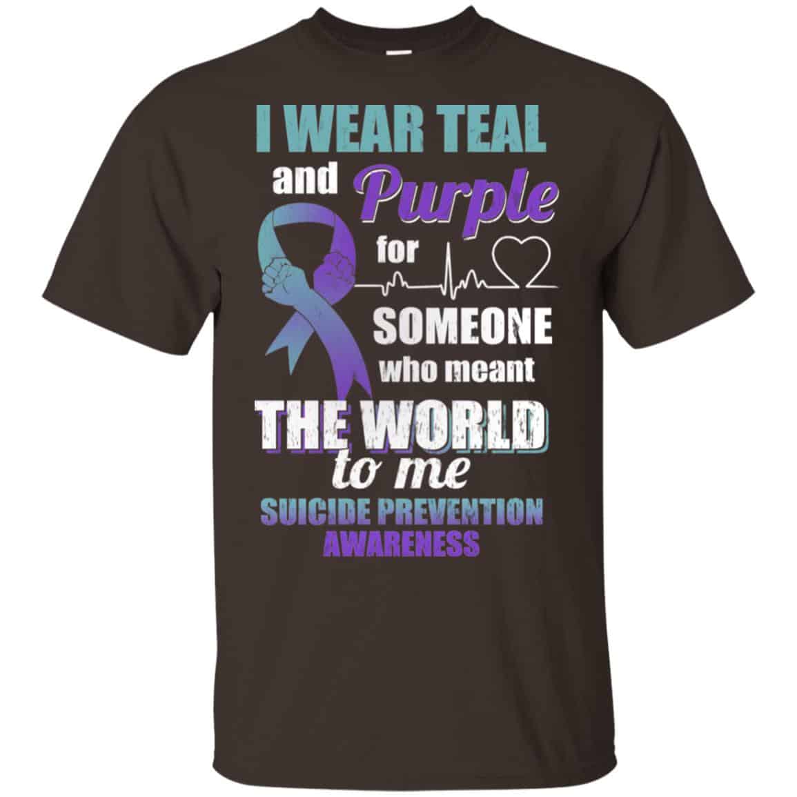 I Wear Teal And Purple For Someone Who Meant The World To Me Suicide Prevention Awareness s, , Tank