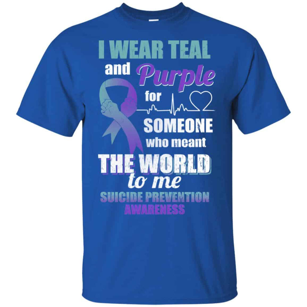 I Wear Teal And Purple For Someone Who Meant The World To Me Suicide Prevention Awareness s, , Tank