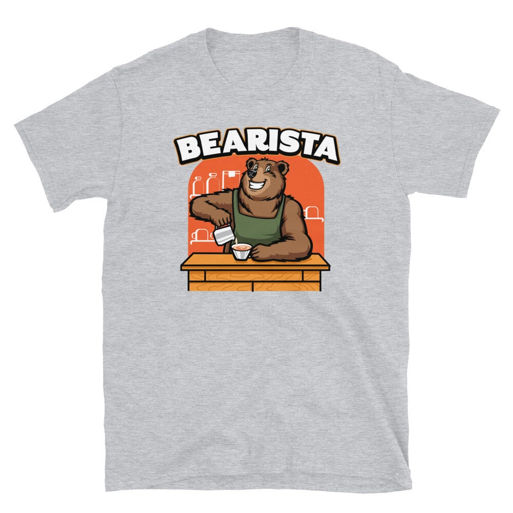 Bearista Barista Bear Coffee Beans Caffeine Cafe Short-Sleeve Unisex T-Shirt