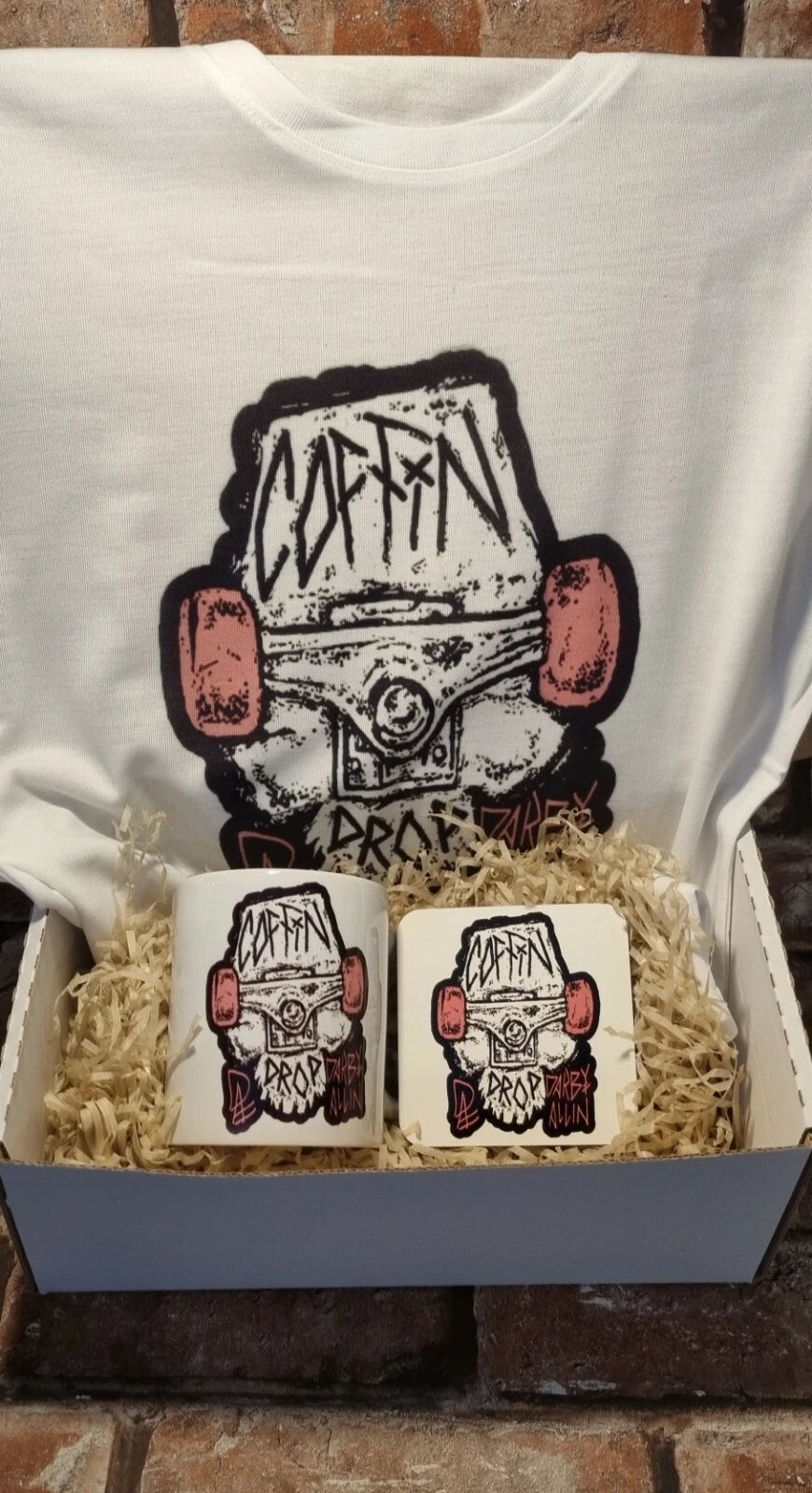 unofficial Darby Allin Shirt Mug Coaster Wrestling Gift box present Coffin drop