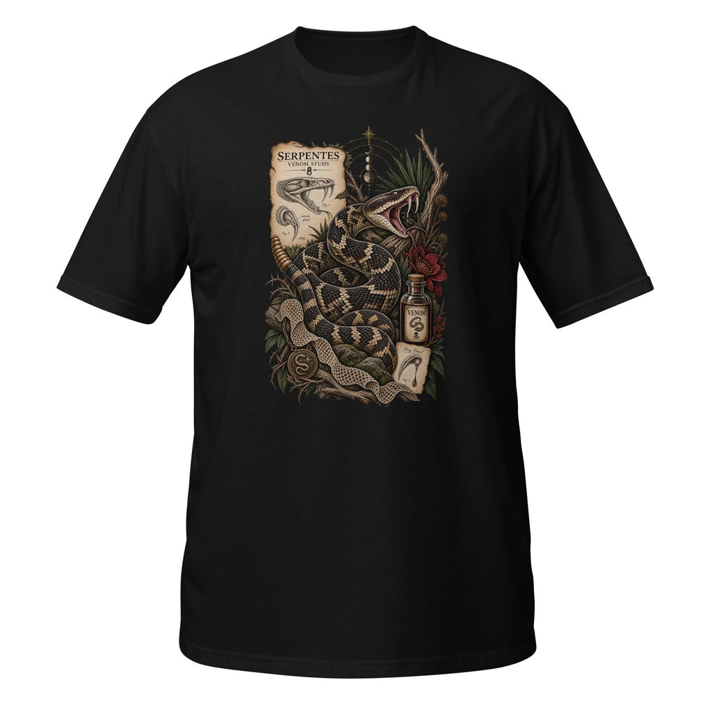 Rattlesnake Venom Study T-Shirt Snake Anatomy Gothic Dark Academia Art
