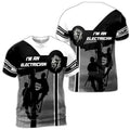 Custom Name Electrician I'm An Electrician Black White 3D T-Shirt S-5XL