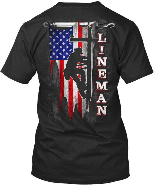 Proud Lineman Premium T-Shirt Made in the USA Size S to 5XL