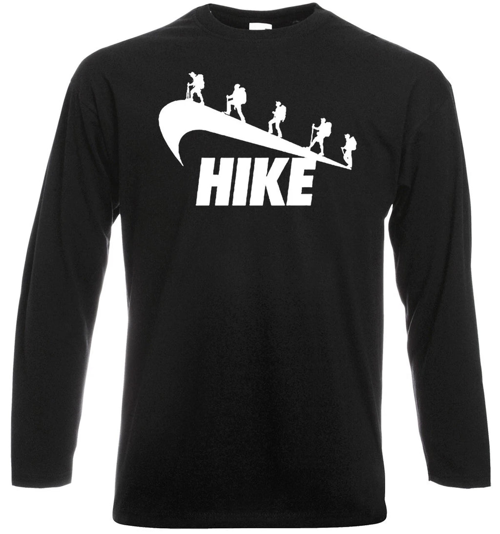 Hike Parody Mountain Hiker Long Sleeve T-Shirt Mens Funny Hiking Climber Tee Top