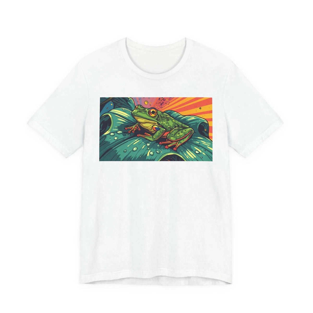 Frog Sunset Graphic Tee — Vibrant Tropical Frog Shirt