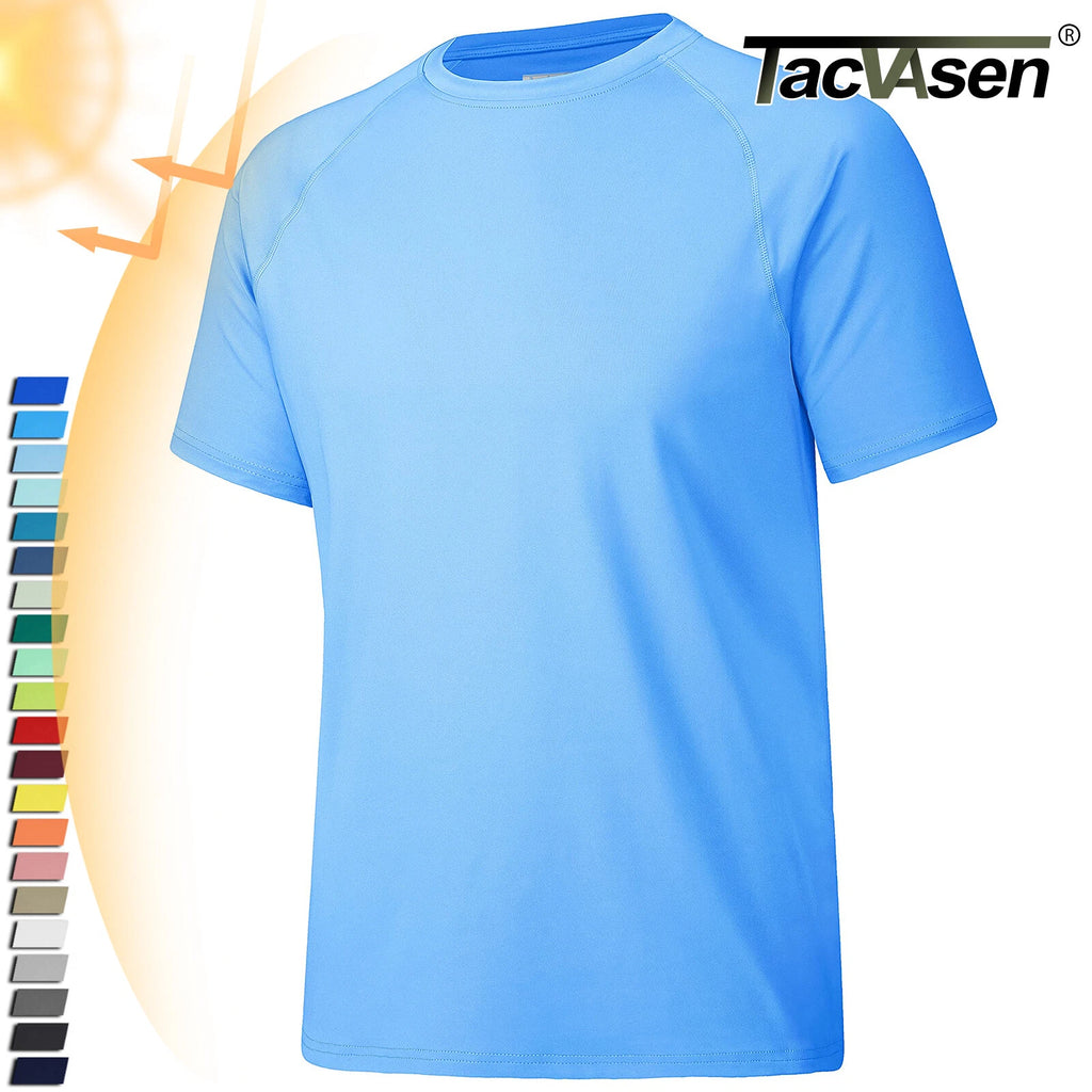 UPF50+ Men's Short Sleeve T-Shirts Quick Drying Sport Hiking Skin Protection Tee