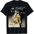 Cool Raccoon with Pickle Jar Funny Animal T-shirt
