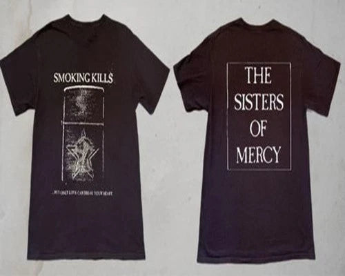 The Sisters of Mercy Rock Band Smoking 2 Sided T Shirt Full Size S-5XL