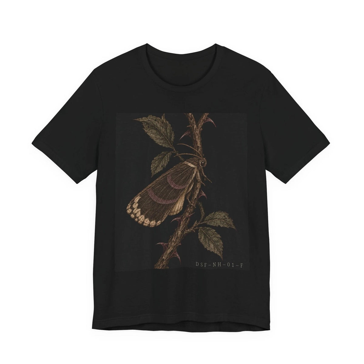 Nocturnal Pollinator Moth T-Shirt | Gothic Botanical Herbarium | DarkSideFlora