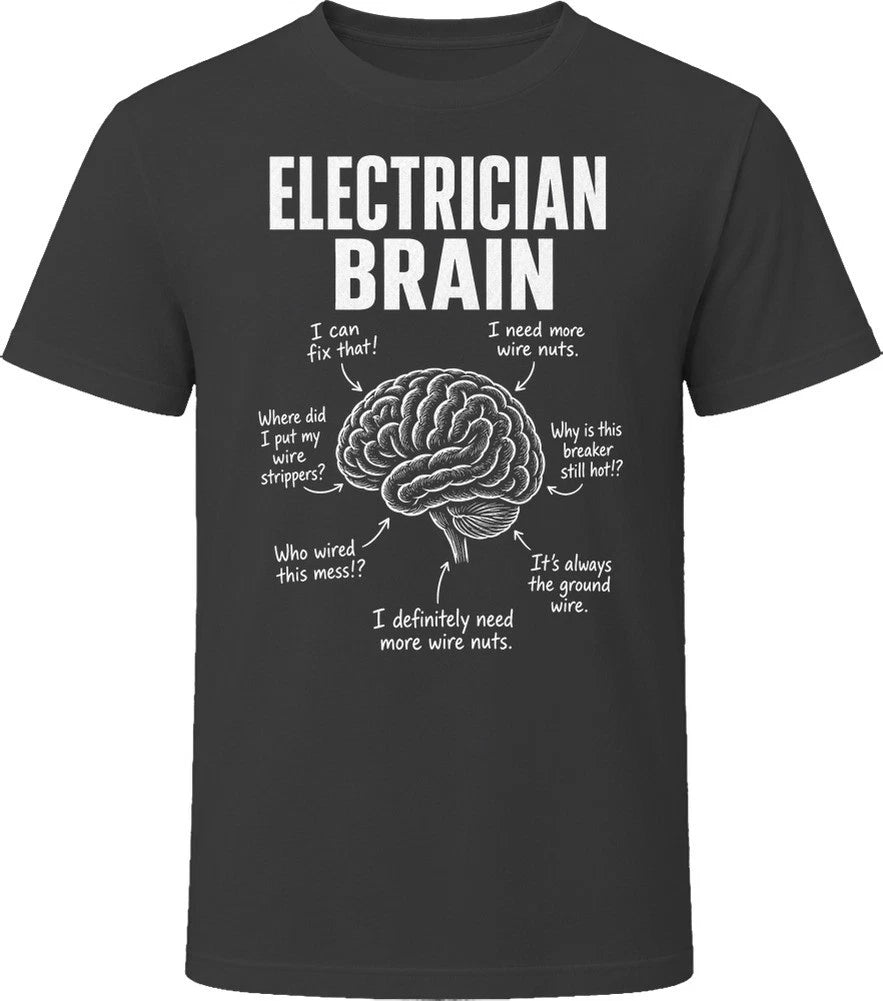 Electrician Brain Funny Electrical T Shirt