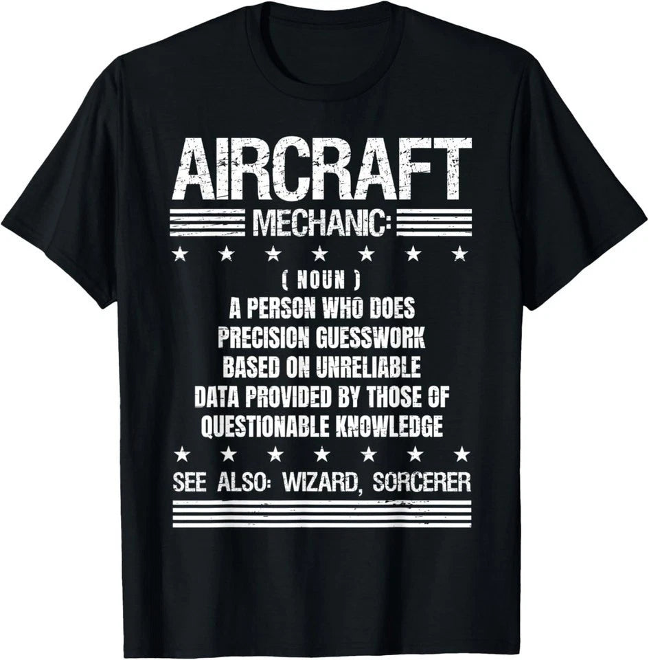Aircraft I Mechanic Wizard Aviation Airplane Vehicle Shirt S-5XL K2541