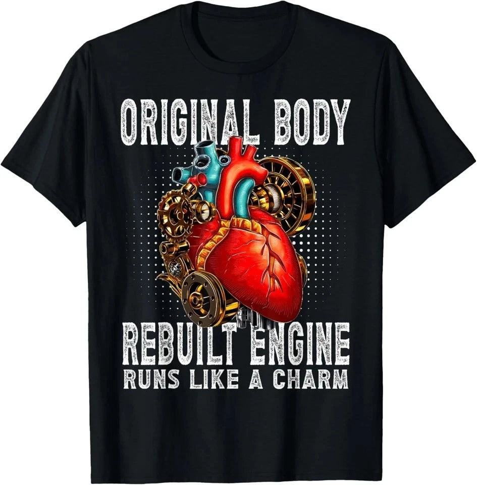 Original Body Rebuilt Engine Funny Heart Mechanic T-shirt