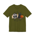 Skull Cat Pumpkin Spiderweb Tee
