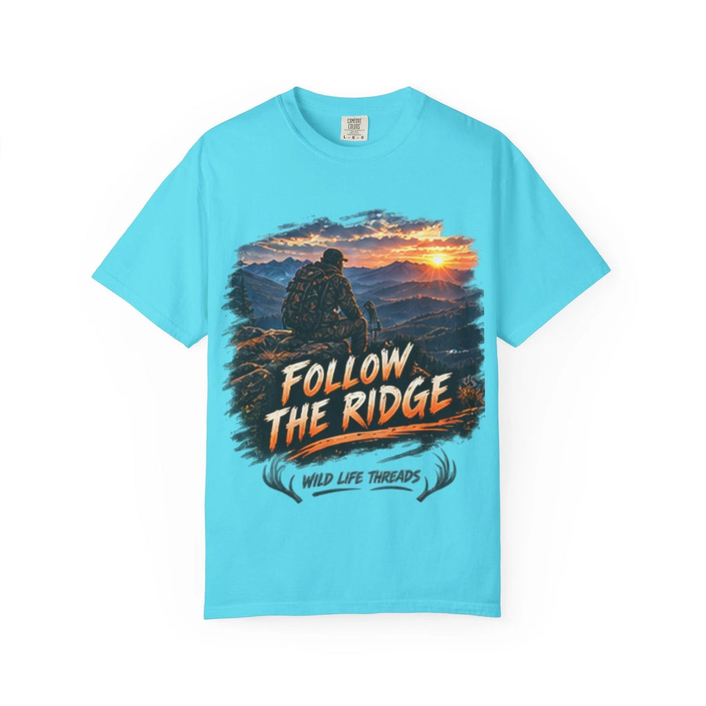 Follow The Ridge hiking scene T-Shirt | mountain sunset outdoors
