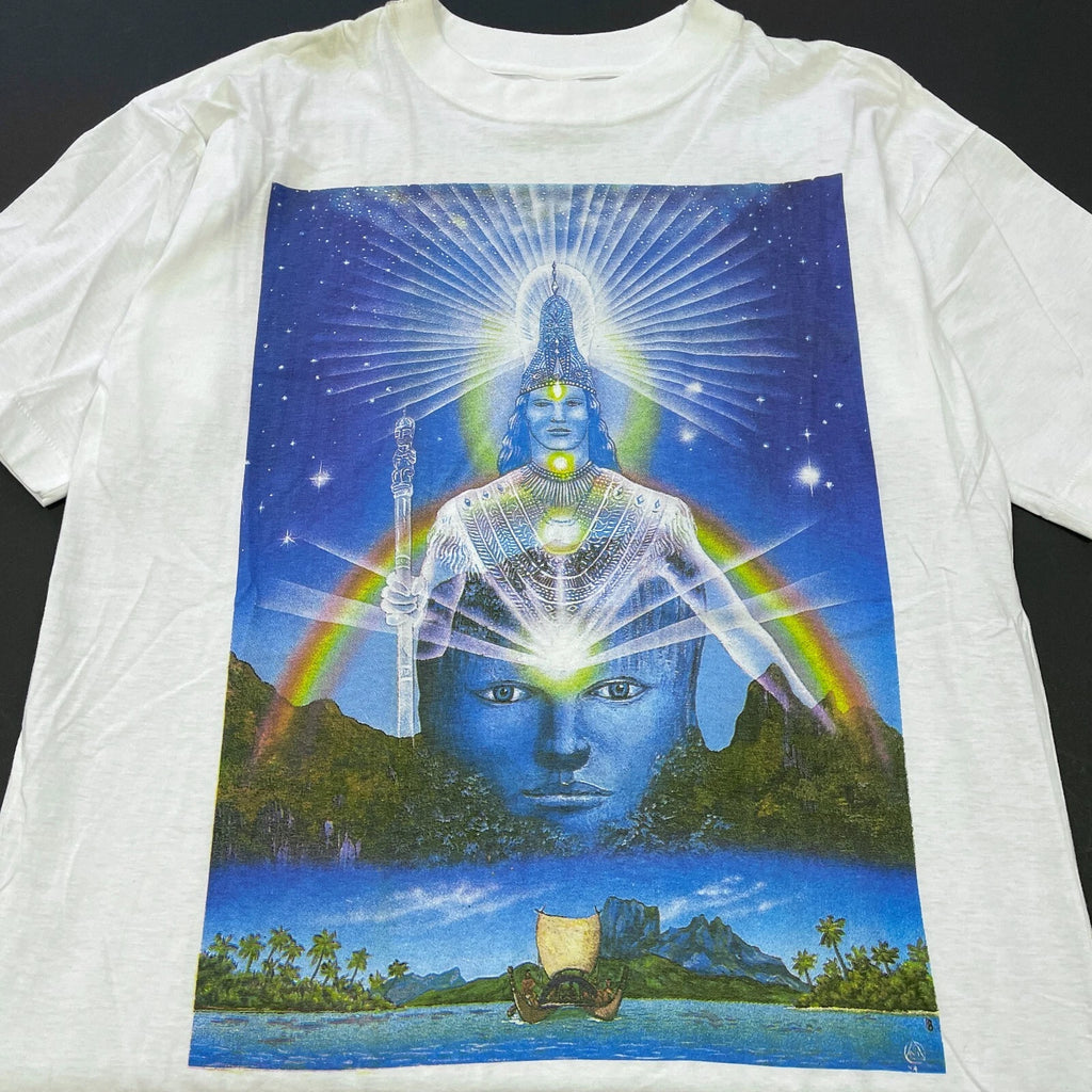 vintage 90s PSYCHEDELIC T-shirt L LSD mushroom drugs astral god hallucinogen