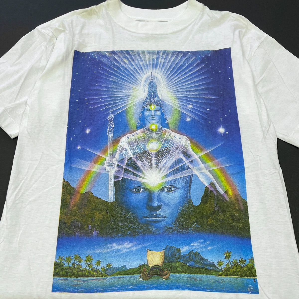 vintage 90s PSYCHEDELIC T-shirt L LSD mushroom drugs astral god hallucinogen
