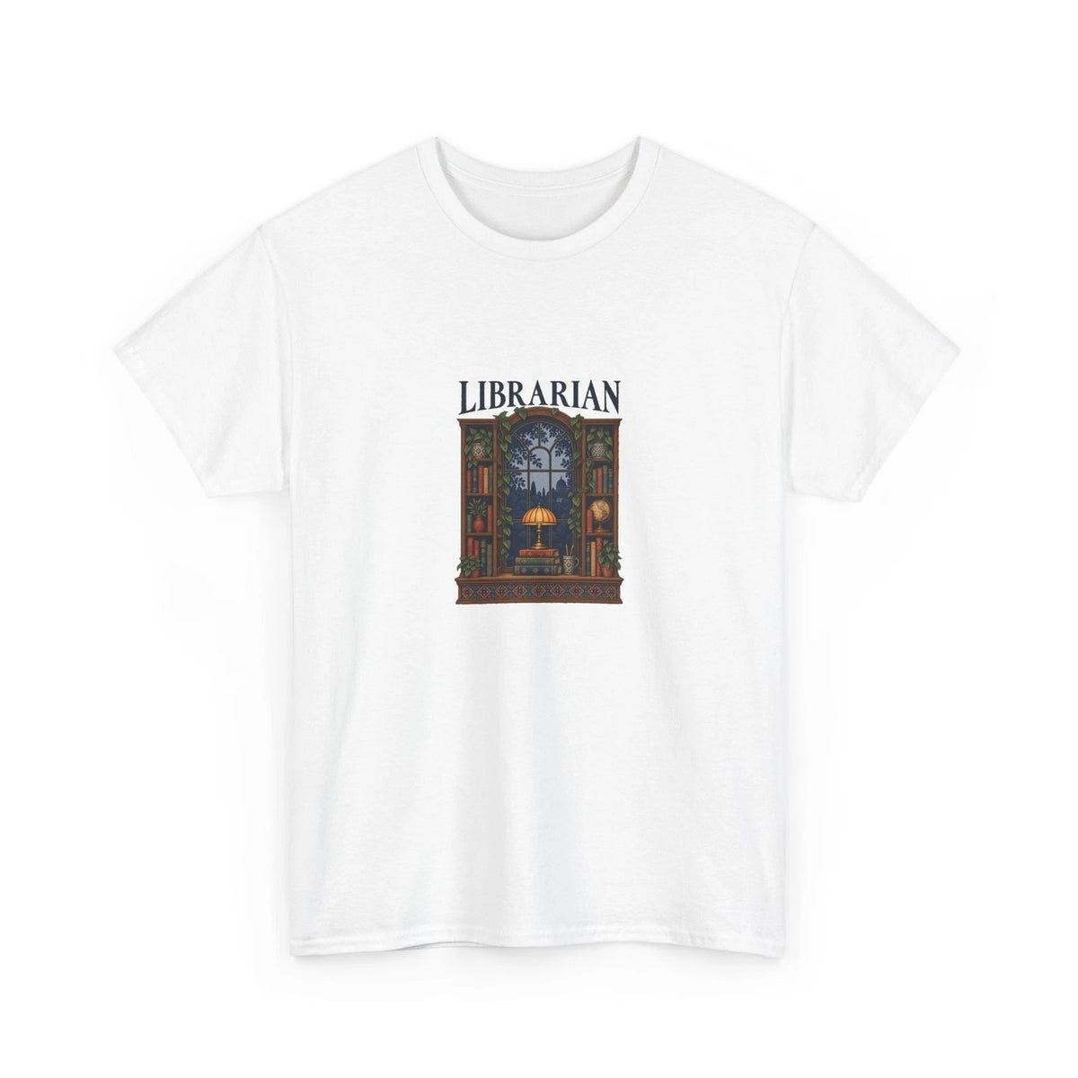 Librarian Shirt Vintage Library Window Cotton Tee Ajrak Inspired Book Gift