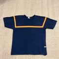 Vintage Gasoline Shirt Mens Medium Blue 2000s Y2K Striped Ribbed