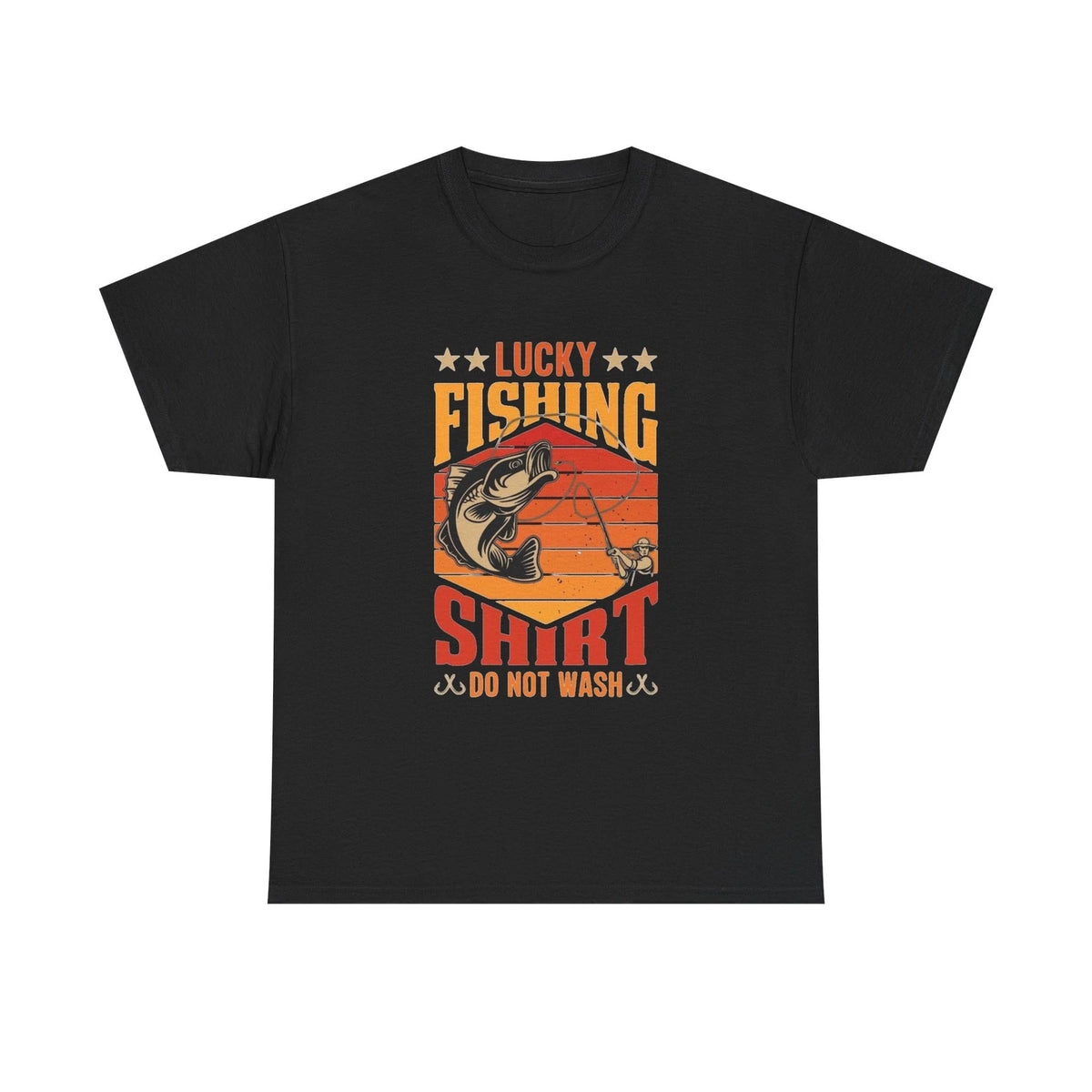 Lucky Fishing T Shirt Graphic Funny Men's Heavy Cotton Tee