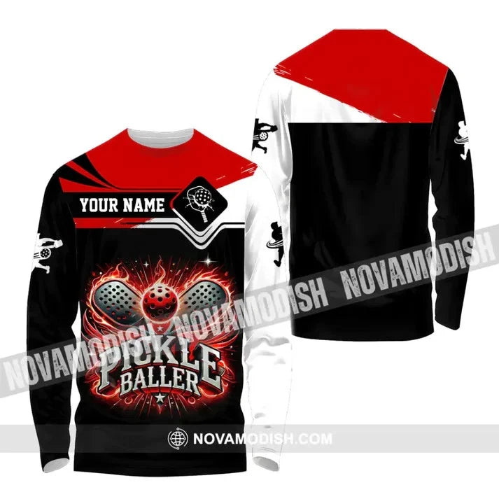 Custom Name Pickleball Shirt, Pickleball Lover Polo Long Sleeve Shirt HS1496