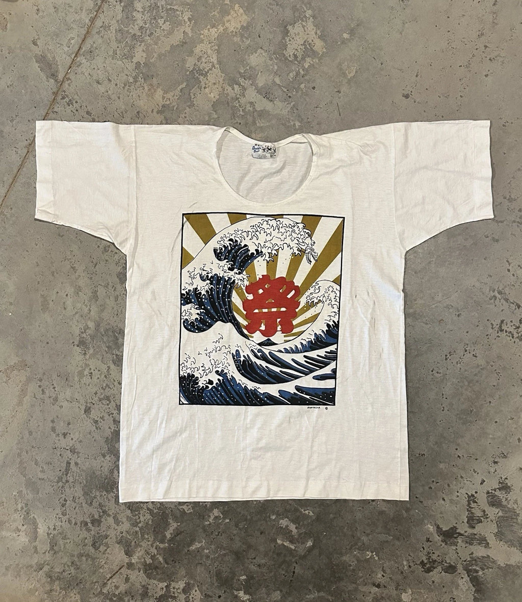 Vintage Double Bull The Great Wave Art T Shirt Size 42 Rising Sun True Vintage