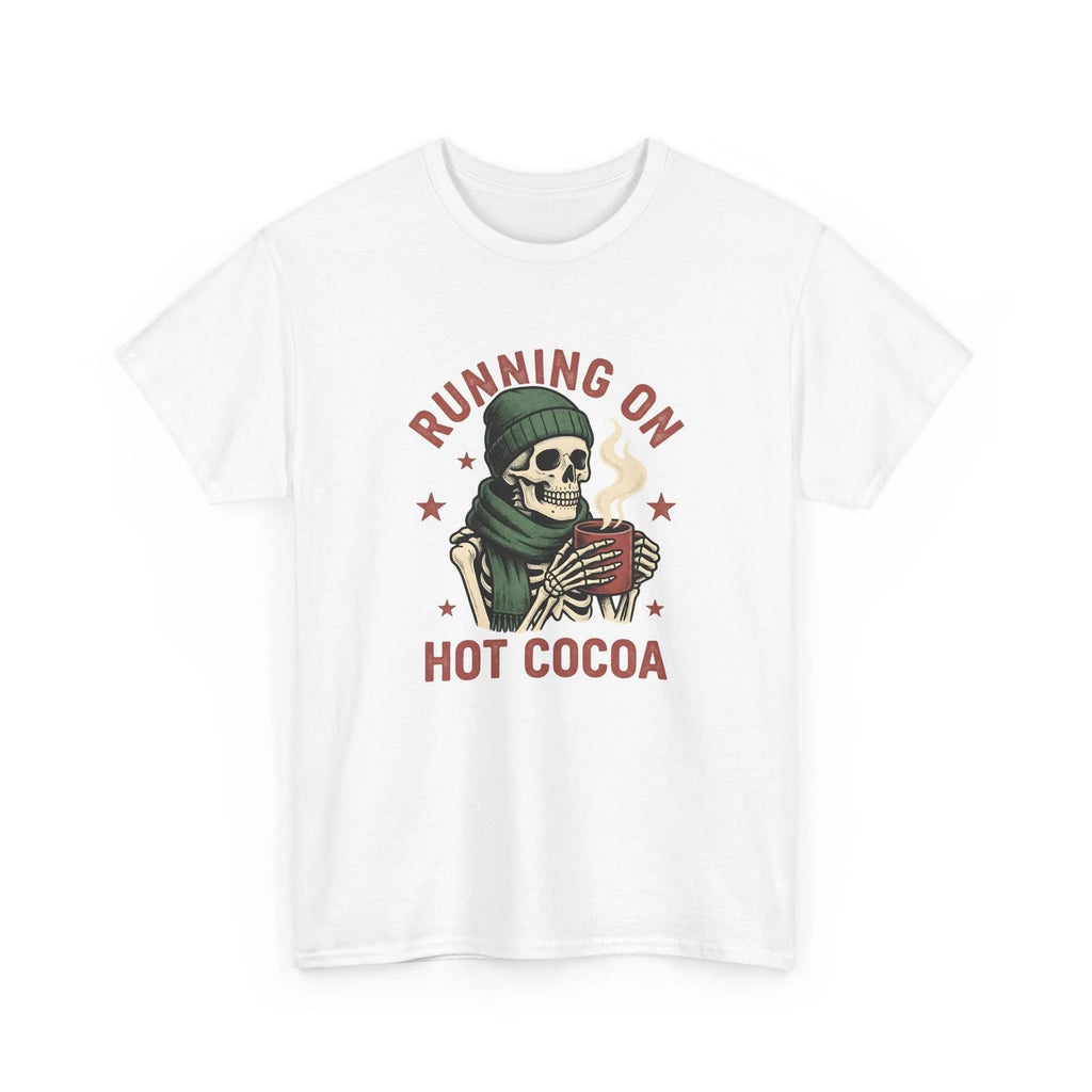 Skeleton Hot Cocoa Shirt Christmas Humor Gift Women Vintage Tee Hot Chocolate