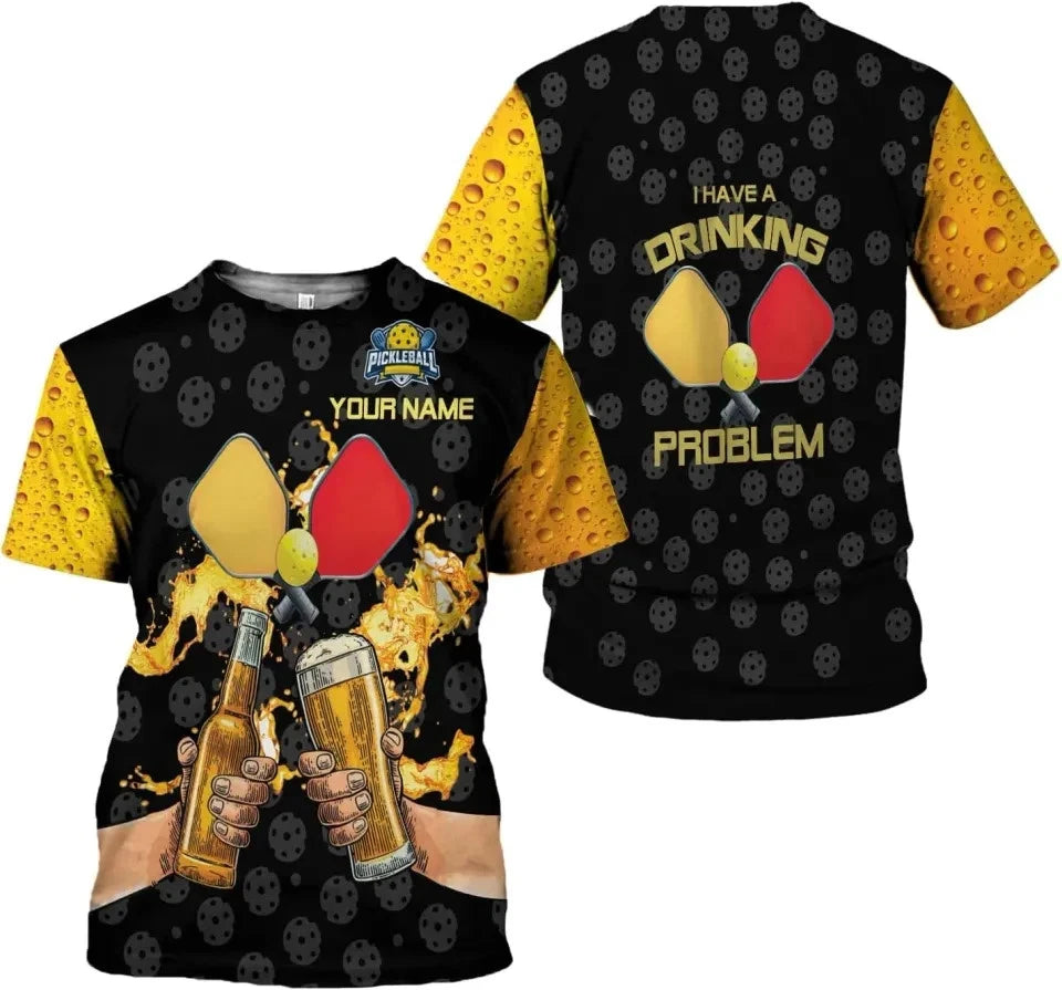 Personalized 3D Pickleball Shirts for Men, Pickle Ball Jersey Shirt HS668