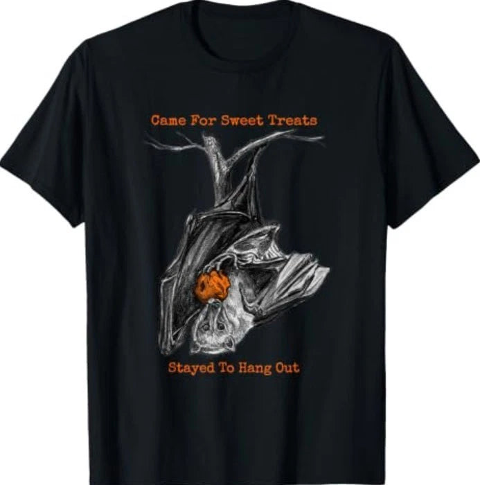 Cute Flying Fox Bat Came for Sweet Treats Stayed to Hang Out T-Shirt