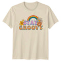 Stay Groovy Rainbow Retro Style T-Shirt 70s Vintage Graphic Tee
