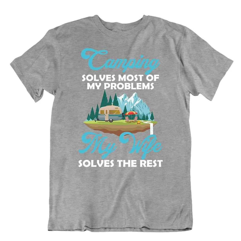 Camping Outside Trip T-Shirt Tee Shirt Gift Cute Funny Outdoor Fresh Wife Solve