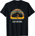 Lake Ontario Vintage retro sunset Bear Canoe outdoor hiking T-Shirt