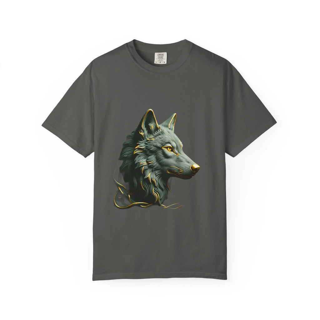 Baroque Wolf Relief Sculpture T-Shirt | Mystical Gold Dark Academia 1717