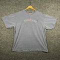 Vintage 90s BUM Equipment T-Shirt XL Big Logo Spell Out Distressed Blue Faded