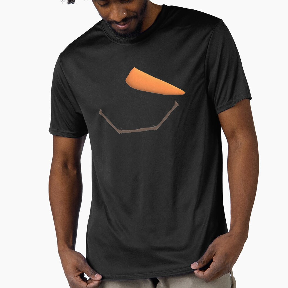 Smiling Snowman Face with Carrot Nose by ArtByLM