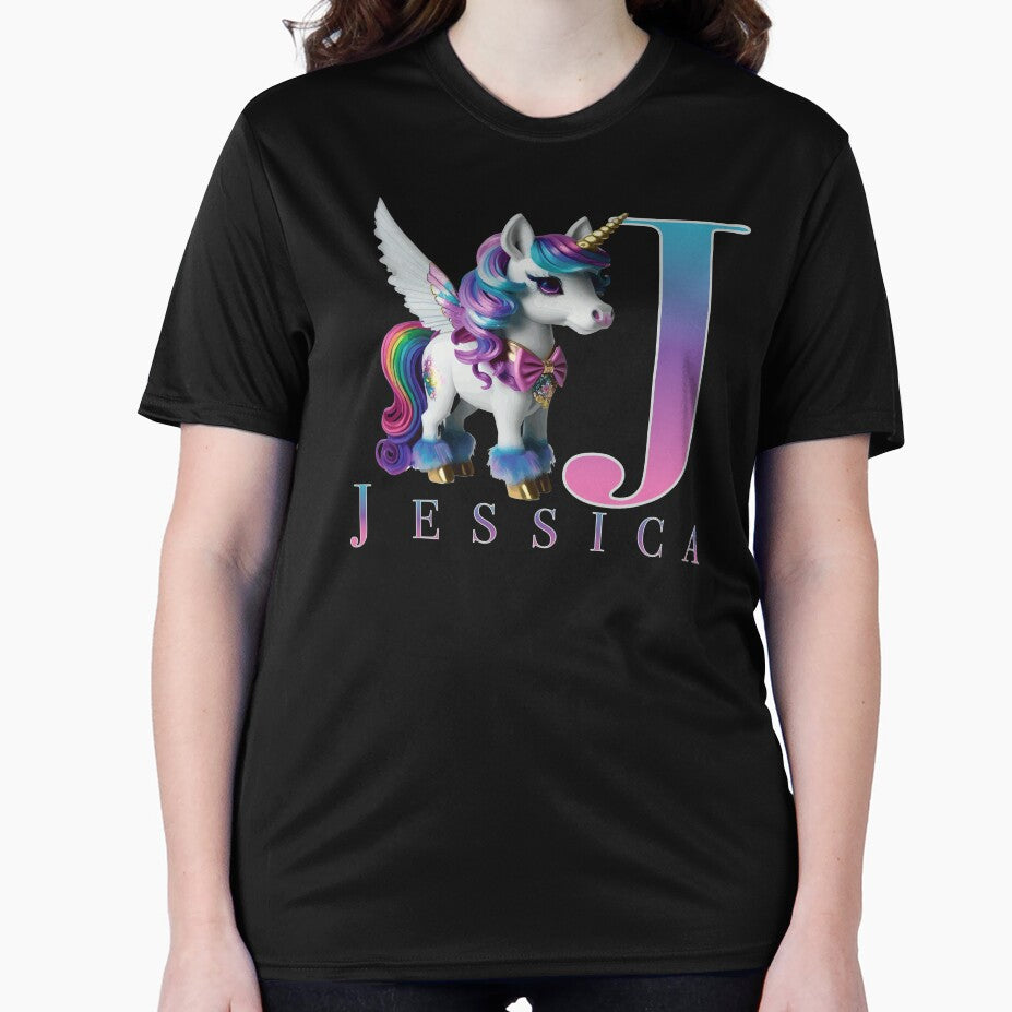 Jessica name with a cute unicorn by Lubellebubble20 Unisex