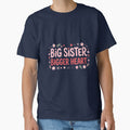 Big Sister Bigger Heart | Cute Big Sister Announcement Floral Heart Gift For Big Sister by Yassinejayed