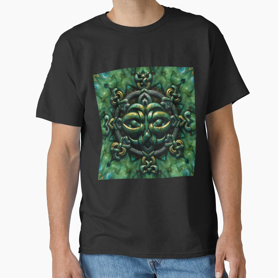 Celtic Knotwork Seamless Pattern T-Shirt, 3D Haunted Forest Seamless Pattern, Gothic Decor Print for Home Decor, apparel and accessories by TheGaliyaStudio