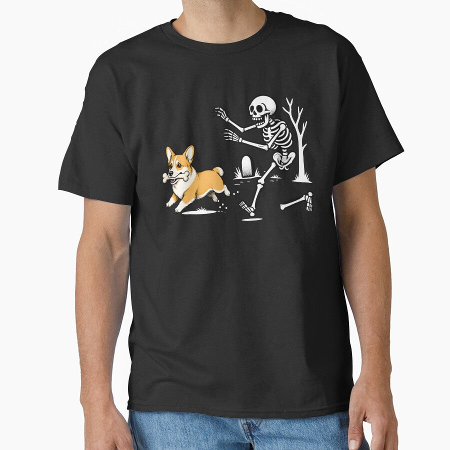 Funny Skeleton Chasing Dog by milomatchart