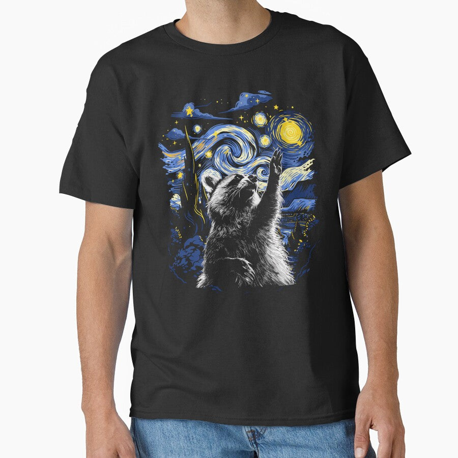 Starry Night Inspired Raccoon Gift Men Women Funny Raccoon by KsuAnn