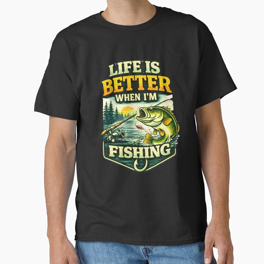 Life Is Better When I’m Fishing – Green Nature Fishing Design by SVALANART